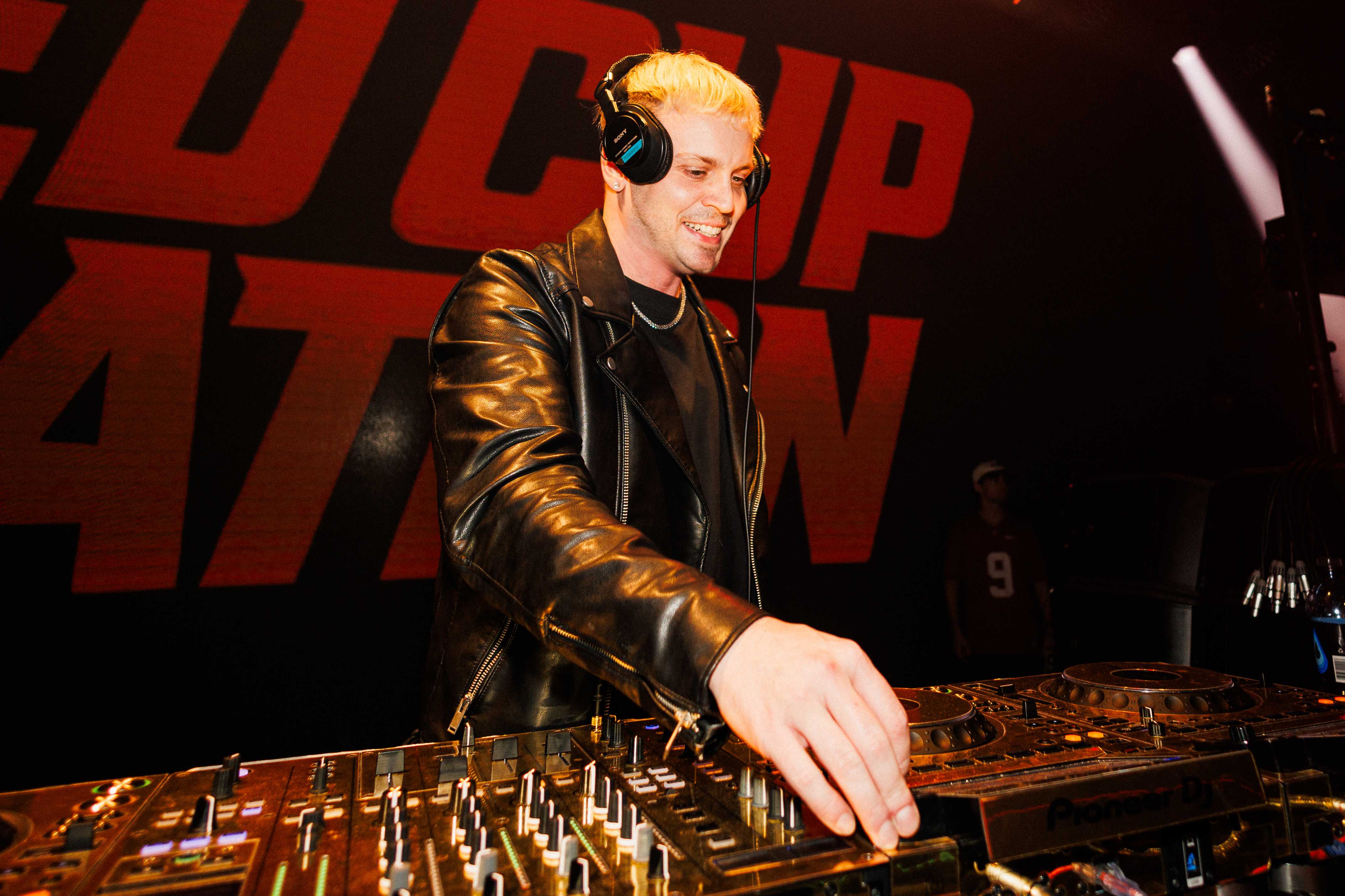 Matt DJing with Red Cup Nation branding
